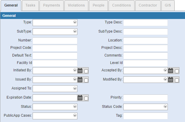 Search General Tab